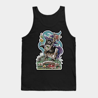 Penguin Magician - White Outlined Version Tank Top